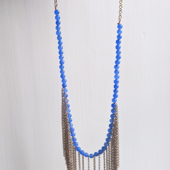 18" gold and blue neclace - Picture 2 of 4